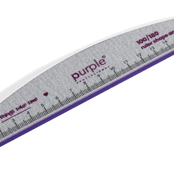Purple Professional Dual Nail File Moon With Ruler 100/180 (P3093)