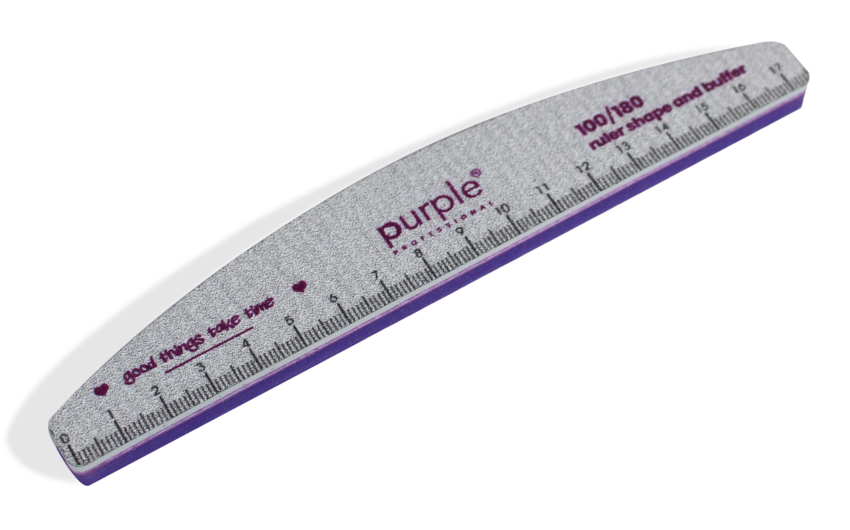 Purple Professional Dual Nail File Moon With Ruler 100/180 (P3093) Purple Professional Dual Nail File Moon With Ruler 100/180 (P3093)