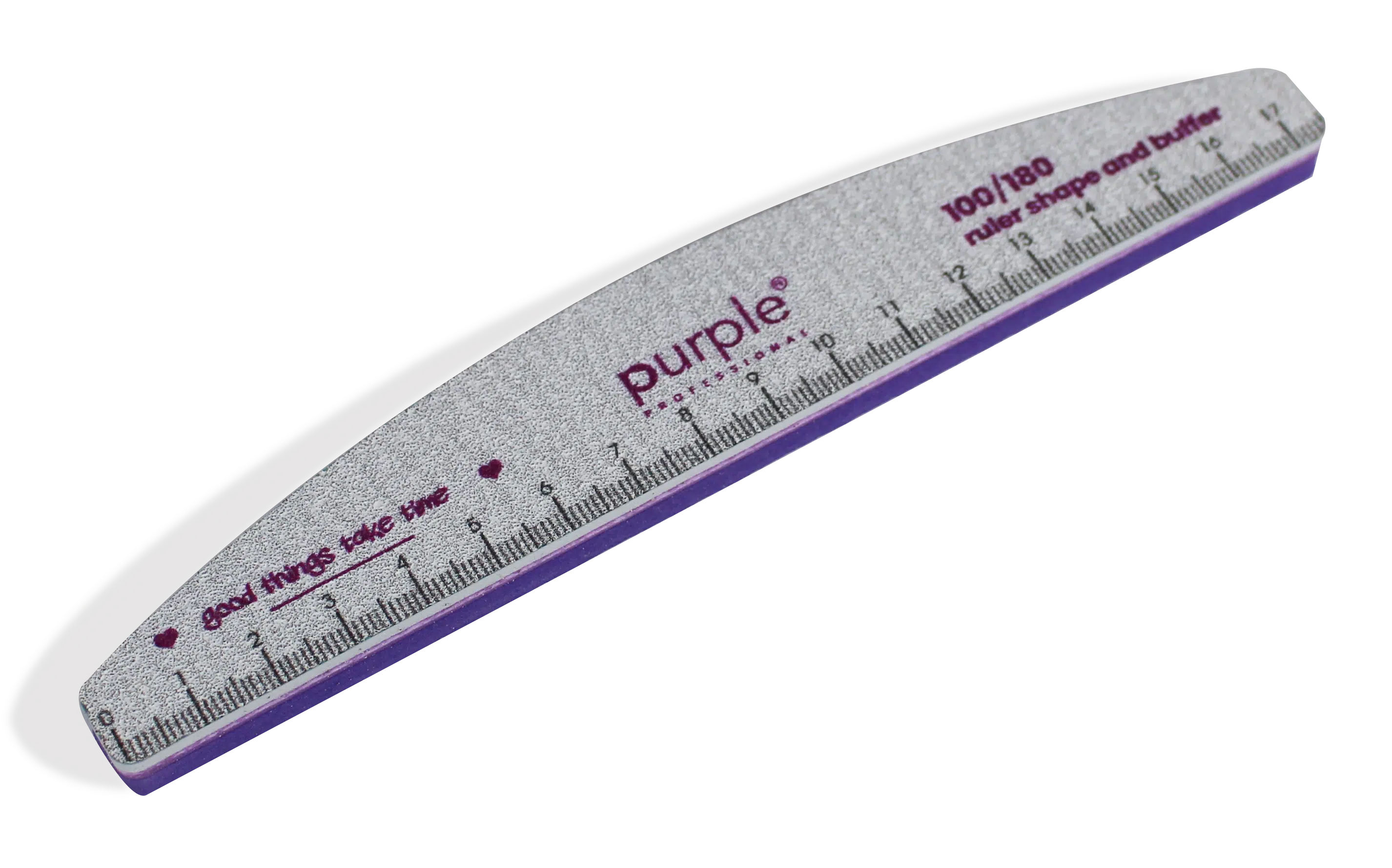 Purple Professional Dual Nail File Moon With Ruler 100/180 (P3093) Purple Professional Dual Nail File Moon With Ruler 100/180 (P3093)