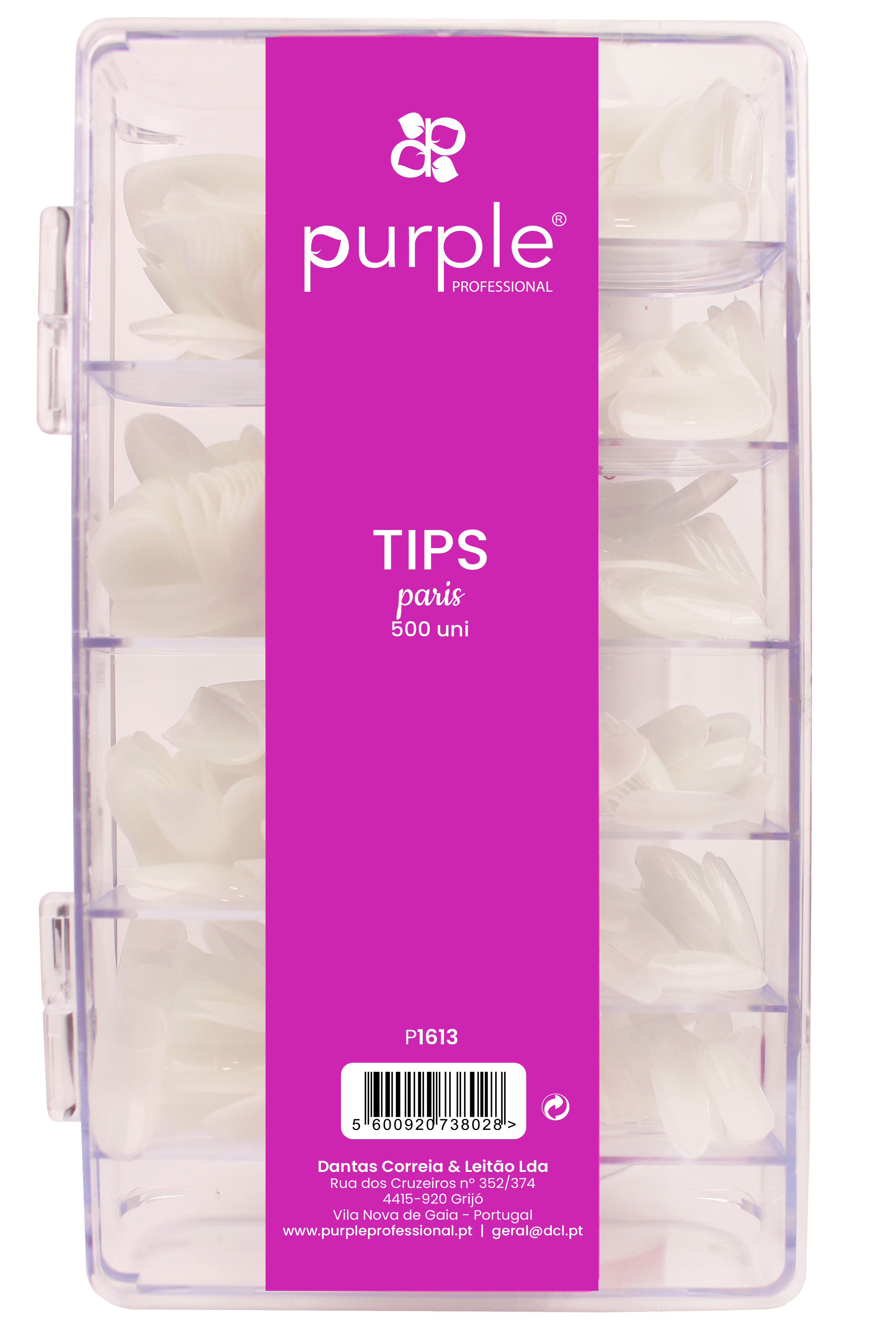Purple Professional Tips Paris - Naturel Almond 500st. (p1613) Purple Professional Tips Paris - Naturel Almond 500st. (p1613)