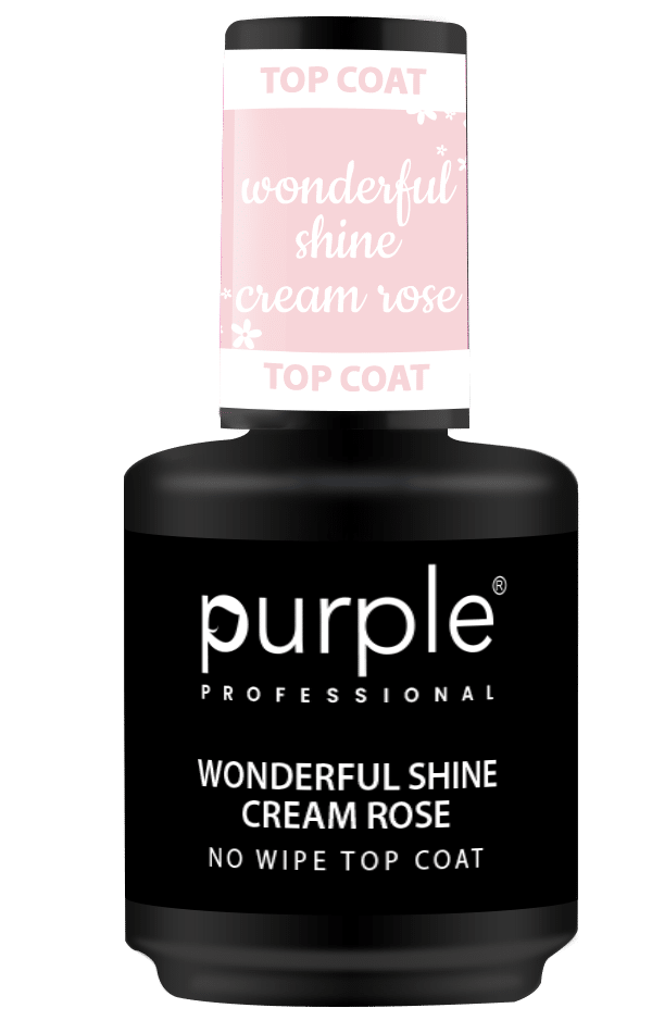 Purple Professional Wonderful Shine Cream Rose No Wipe Top Coat 15ml (P463) Purple Professional Wonderful Shine Cream Rose No Wipe Top Coat 15ml (P463)