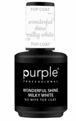 Purple Professional Wonderful Shine Milky White No Wipe Top Coat 15ml (P464)