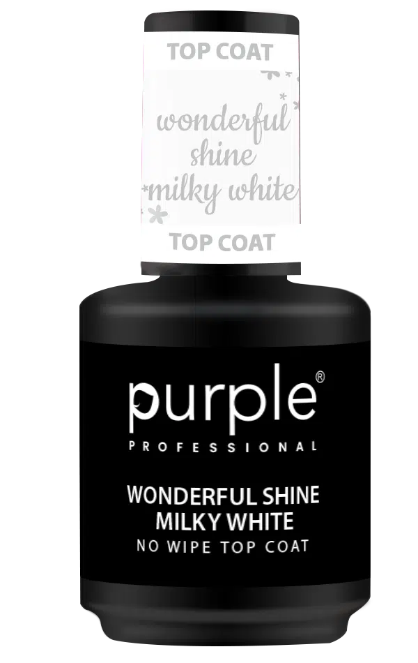 Purple Professional Wonderful Shine Milky White No Wipe Top Coat 15ml (P464) Purple Professional Wonderful Shine Milky White No Wipe Top Coat 15ml (P464)