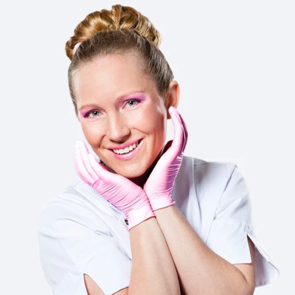 Handschoenen Soft Nitril Glamour Roze - Maat S