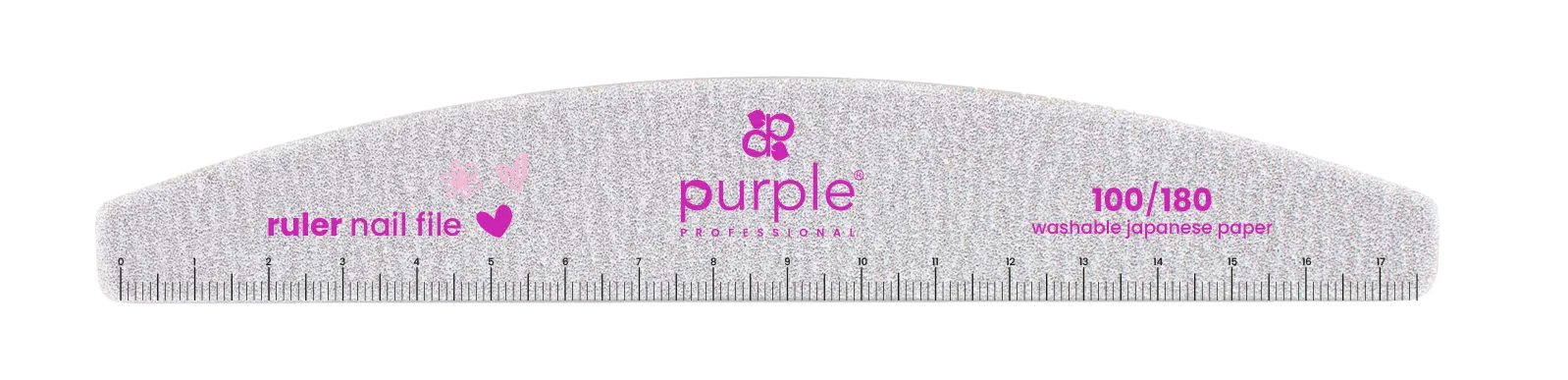 Purple Professional Nail File Moon with Ruler100/180 Japanese Paper (P3064) Purple Professional Nail File Moon with Ruler100/180 Japanese Paper (P3064)
