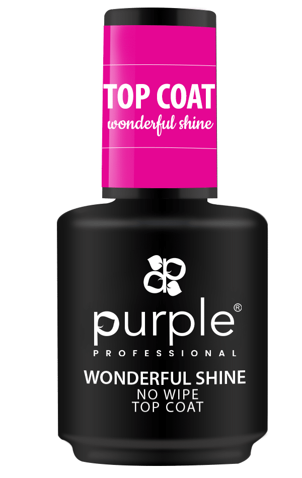 Purple Professional Wonderful Shine No Wipe Top Coat 15ml Purple Professional Wonderful Shine No Wipe Top Coat 15ml
