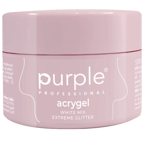 Purple Professional Acrygel White Mix Extreme Glitter 15Gr (P2822)
