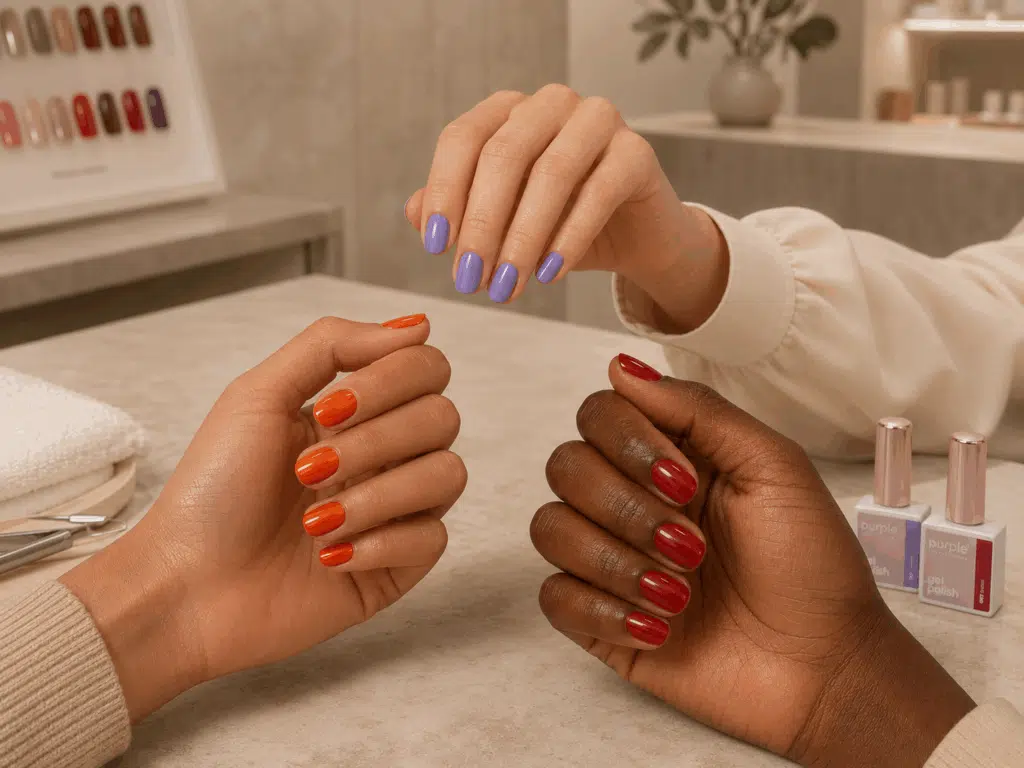 Purple Professional gelpolish huidtinten Purple Professional Gelpolish op verschillende huidtinten