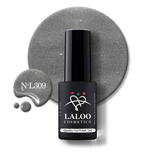 Laloo Gelpolish Iron Grey Glitter no.309 - 7ml
