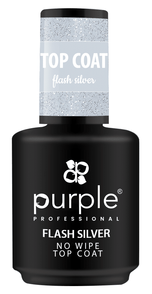 Purple Professional Flash Silver No Wipe Top Coat 15ml Purple Professional Flash Silver No Wipe Top Coat 15ml