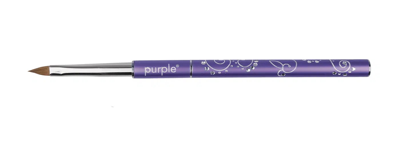 Purple Professional Kolinksy Acrylic Brush #4 Oval (metalen handle) (P574) Purple Professional Kolinksy Acrylic Brush #4 Oval (metalen handle) (P574)
