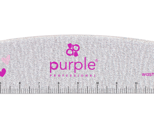 Purple Professional Nail File Moon with Ruler100/180 Japanese Paper (P3064)
