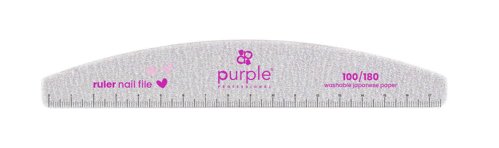 Purple Professional Nail File Moon with Ruler100/180 Japanese Paper (P3064) Purple Professional Nail File Moon with Ruler100/180 Japanese Paper (P3064)