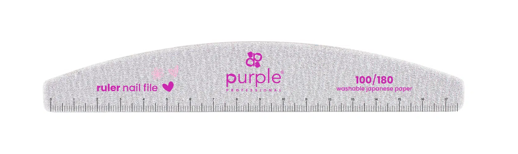 Purple Professional Nail File Moon with Ruler100/180 Japanese Paper (P3064) Purple Professional Nail File Moon with Ruler100/180 Japanese Paper (P3064)