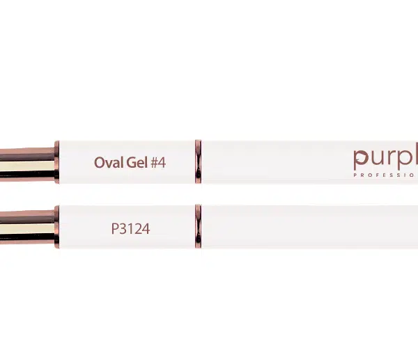 Purple Professional Nylon Gel Brush #4 Oval (metalen handle) (P3124)