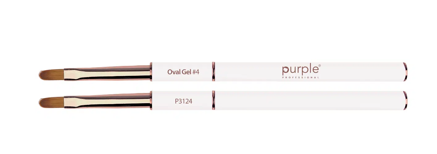 Purple Professional Nylon Gel Brush #4 Oval (metalen handle) (P3124) Purple Professional Nylon Gel Brush #4 Oval (metalen handle) (P3124)