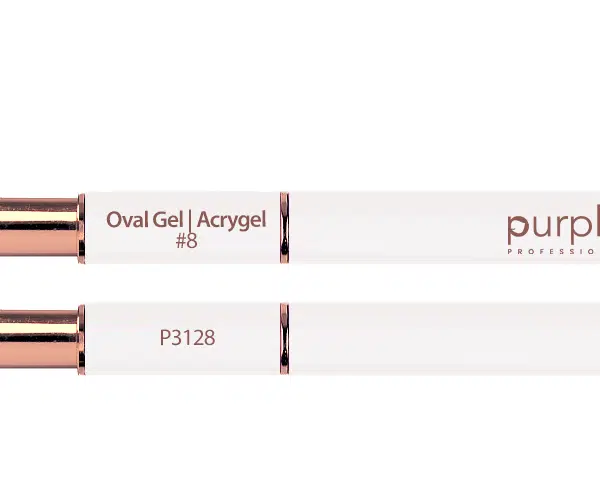 Purple Professional Nylon Oval Gel & Acrygel Brush #8 (metalen handle) (P3128)