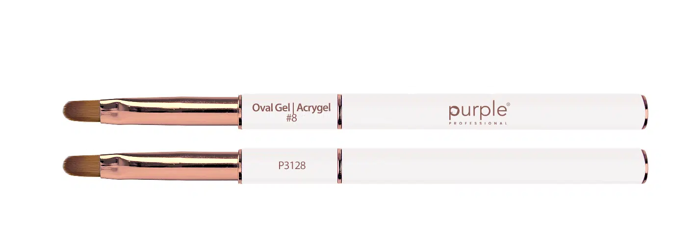 Purple Professional Nylon Oval Gel & Acrygel Brush #8 (metalen handle) (P3128) Purple Professional Nylon Oval Gel & Acrygel Brush #8 (metalen handle) (P3128)