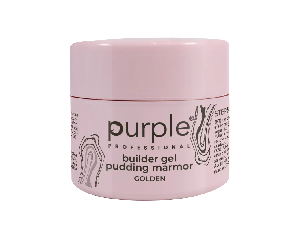 P2774-1-1 Purple Professional Builder Gel Pudding Marmor Golden 15gr (P2774) - Afbeelding 1
