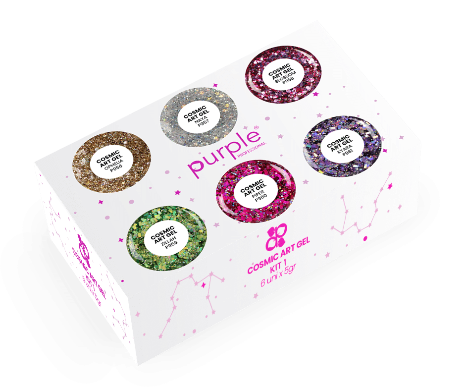 Purple Professional Cosmic Art Gel - Kit 1 Purple Professional Cosmic Art Gel - Kit 1