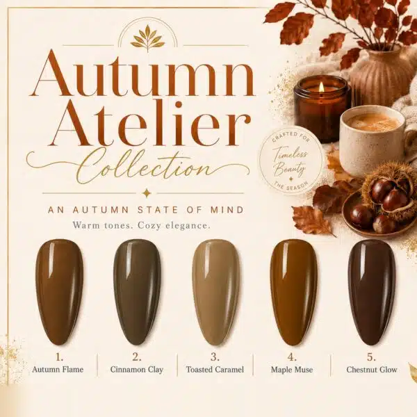 Virgin Nails Gelpolish Autumn Atelier Collectie, alle 5 kleuren